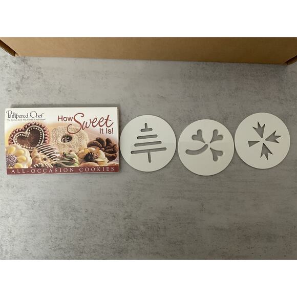 Pampered Chef Cookie Press 1525 16 Disks Spritz Cookie Maker Baking Tool New Sea - Picture 3 of 4